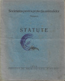Statute Societatea pentru protectia animalelor Timisoara 1935