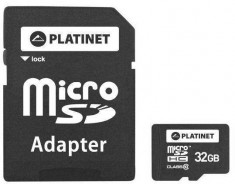 Card de memorie Platinet 32GB MicroSDHC Clasa 10 + Adapter SD foto