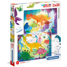 Puzzle Funny Dinos Clementoni 2x20 piese