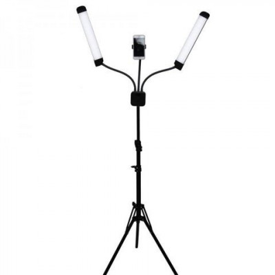 Lampa LED 2 brate, studio, salon lumina rece/calda, trepied si suport -NEW foto