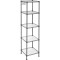 SONGMICS Raft metalic 30x30x124 cm, 5 niveluri, rafturi ajustabile si carlige incluse, structura otel si plastic, negru Household NewTrend