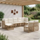 Cumpara ieftin Set de canapele de exterior 9-Locuri Alb Natural si Crem
