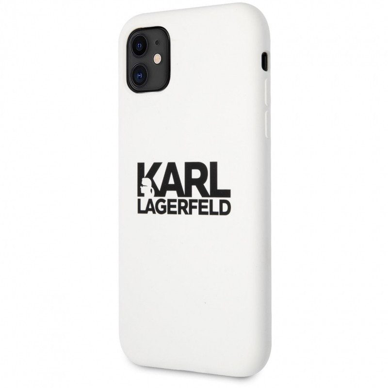 Husa TPU Karl Lagerfeld pentru Apple iPhone 11, Stack Black Logo, Alba  KLHCN61SLKLWH | Okazii.ro