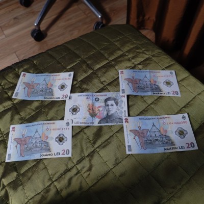 Bancnote de 20 de lei, 5 exemplare, 100 Ron/bucată foto