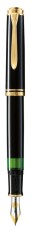 STILOU SOUVERAN M600 B,PENITA AUR 14K,ACCESORIILE PLACATE CU AUR,CORP NEGRU