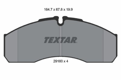 TEXTAR 2916002 set placute frana,frana disc foto