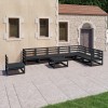 Gossi set mobilier de gradina, 9 piese, negru, lemn masiv de pin