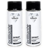 Pachet 2 x Vopsea Spray Brilliante Negru Trafic Lucios RAL 9017 400 ml