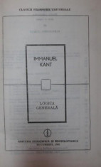 LOGICA GENERALA - IMMANUEL KANT foto