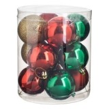 Set Globuri de Craciun Mate și Glitter - Colecție Verzi, Rosii și Aurii, CMCLASS