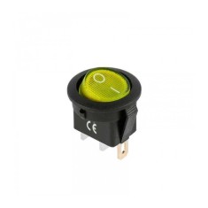Intrerupator 3 pini ON-OFF IRS 101 12VDC 20A ingropat galben cu