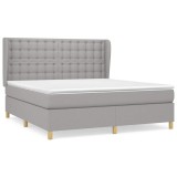 Cumpara ieftin Pat continental, gri deschis, 180x200 cm, material textil