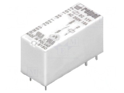 Releu Electromagnetic 12VDC 16A 250VAC PCB foto