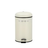 Cos gunoi cu pedala metal alb 20,5 x 31,5 cm, 7 L