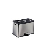 Cumpara ieftin Cos de gunoi din inox 3 in 1 pentru colectare selectiva Cos de gunoi din inox 3 in 1 pentru colectare selectiva