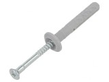 Plastic Anchor with Flange and Zinc-Plated Screw 6x40