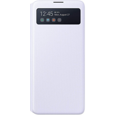 Husa TPU Samsung Galaxy Note 10 Lite N770, S View Wallet, Alba EF-EN770PWEGEU foto