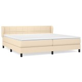 Cumpara ieftin Pat box spring cu saltea, crem, 200x200 cm, textil