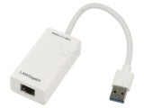 Adaptor USB 3.0 la Ethernet RJ45 Goobay 95442, cablu 0,1m alb