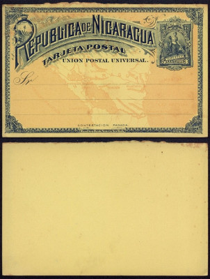 Nicaragua - Postal History Rare Old Postal stationery UNUSED DB.194 foto