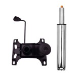 Cumpara ieftin Set mecanism reglaj si cilindru piston gaz pentru scaune birou, argintiu, 35 cm