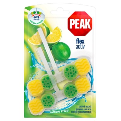 Odorizant wc Peak Flex Activ, solid, lamaie verde, 2 x 48 g foto
