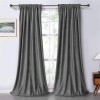 Draperie soft cu rejansa din bumbac cu 4 ate tip fagure, Super, 250x275 cm, densitate 200 g/mp, Gri