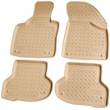 Set de 4 covorase bej cauciuc 3D stil tavita premium pentru Audi A3 8P, Sportback, Cabrio din 2003-2013, Recambo