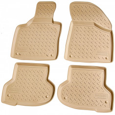 Set de 4 covorase bej cauciuc 3D stil tavita premium pentru Audi A3 8P, Sportback, Cabrio din 2003-2013