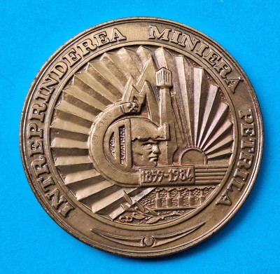 Intreprindereea Miniera PETRILA - medalie 125 ani de ATESTARE 1859-1984 foto