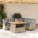 Cumpara ieftin Set canapele de grădină cu perne, 2 piese, bej, poliratan