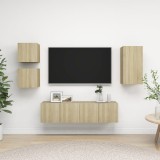 VidaXL Set comodă TV, 5 piese, stejar sonoma, lemn prelucrat