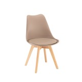 Scaun bucatarie Silla bej, lemn fag/polipropilena, 49x43x81 cm, greutate suportata 120 kg