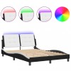 Cadru de pat cu LED fara saltea Zadar negru/alb 140x190 cm