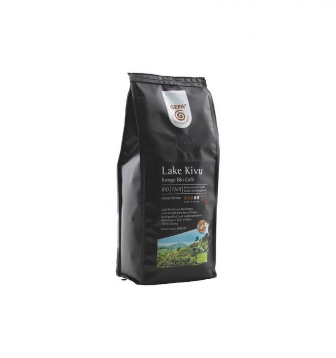 Cafea bio boabe Lake Kivu, 250g Gepa