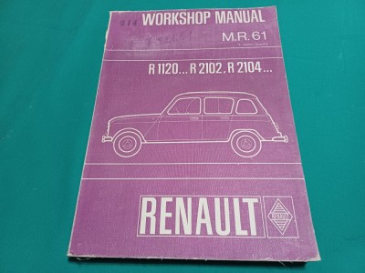 MANUAL REPARAȚII RENAULT R1120, R2102, R2104 / TEXT LIMBA ENGLEZĂ / 1970*700 foto