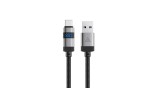 Cablu Acefast C15-04 USB-A - USB-C cu Afișaj 480Mb/s 66W 1.2m - Negru