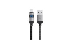 Cablu Acefast C15-04 USB-A - USB-C cu Afișaj 480Mb/s 66W 1.2m - Negru