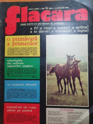 flacara 13 aprilie 1974-art. si foto orasul bucuresti,soferul lui george enescu foto