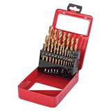 Raider 157108 - Set burghie metal HSS-TIN 1-10 mm tija cilindrica 19 bucati