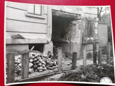 Bucuresti 1944 dupa bombardament str.Spiru Haret 11,5x8,5 cm foto
