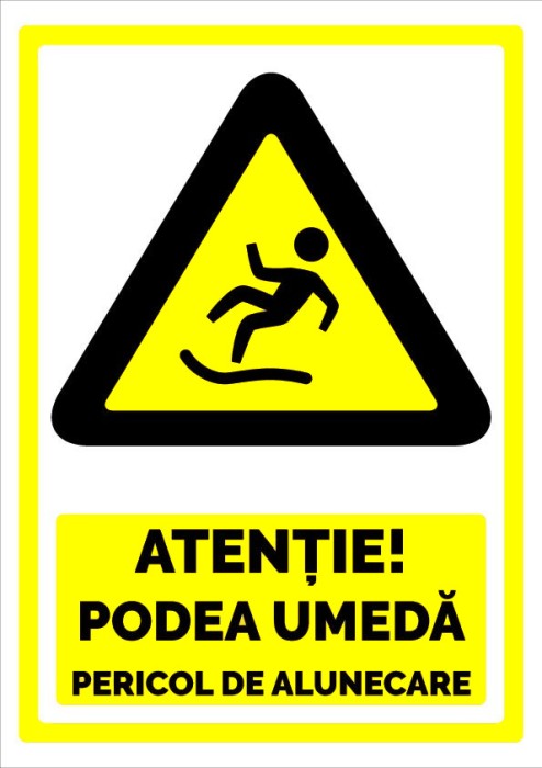 semn pentru podea umeda