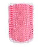 Cumpara ieftin Perie de masaj si curatarea blanii cu iarba Catnip pentru pisicute, montaj pe colturi, 8.5 x 12.5 cm, Roz