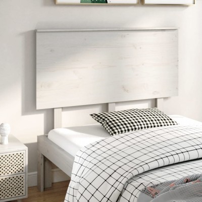 vidaXL Tăblie de pat, alb, 124x6x82,5 cm, lemn masiv de pin 819161 foto