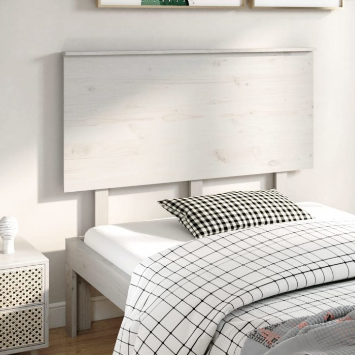 vidaXL Tăblie de pat, alb, 124x6x82,5 cm, lemn masiv de pin 819161