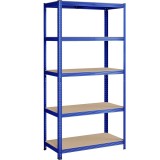 SONGMICS Raft de depozitare metalic, cu rafturi din PAL, 5 polite, max. 600 kg, 200x100x50cm, albastru Household NewTrend