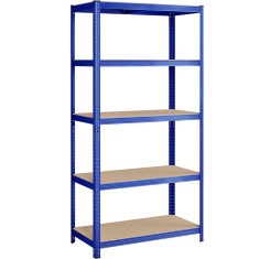 SONGMICS Raft de depozitare metalic, cu rafturi din PAL, 5 polite, max. 600 kg, 200x100x50cm, albastru Household NewTrend