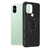 Husa h-ring defender compatibila xiaomi redmi a1+ / a2+, antishock armor, inel rotetiv 360 grade, magnet suport auto incorporat, tpu si pc, negru