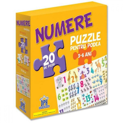 Numere: puzzle pentru podea 3-6 ani - 20 piese foto