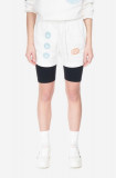 Reebok Classic pantaloni scurți Classic GV Short femei, culoarea bej, cu imprimeu, medium waist HT6119-cream